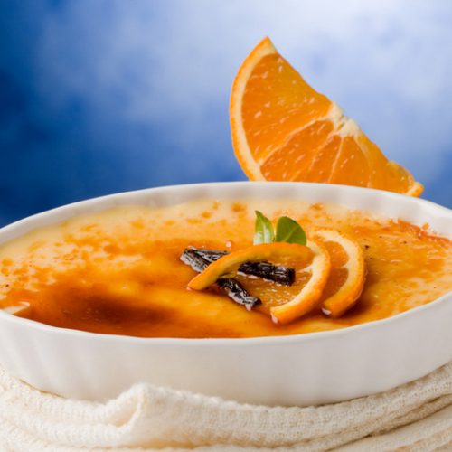 Creme brulee met sinaasappel