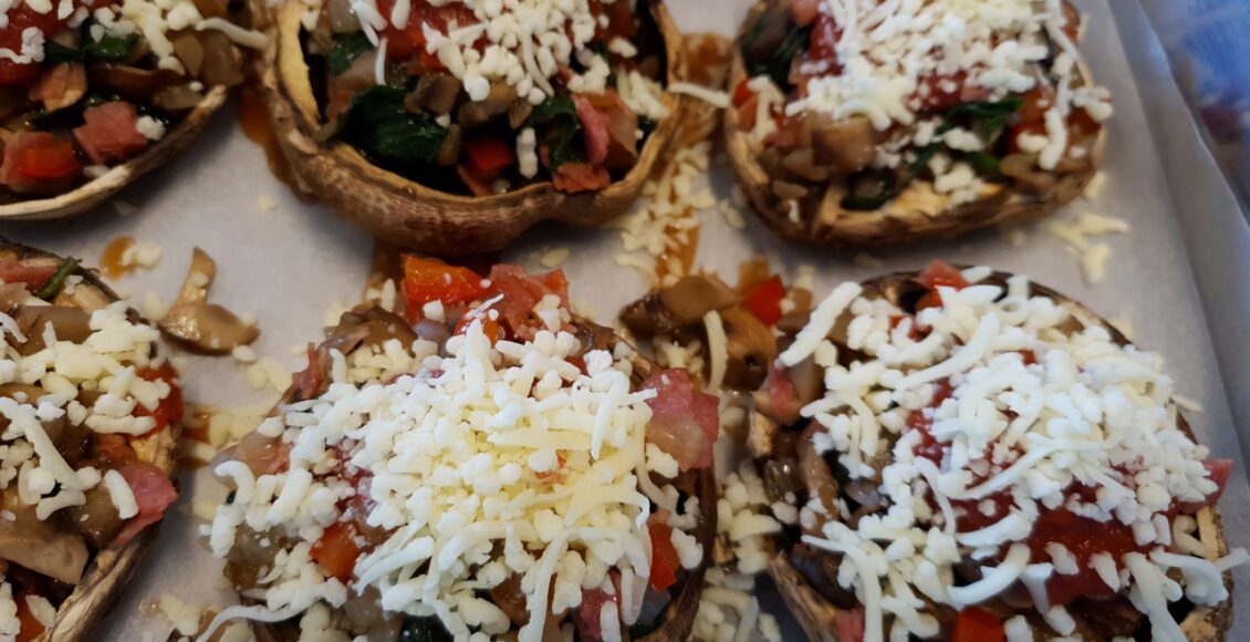 Gevulde portobello met pizzavulling